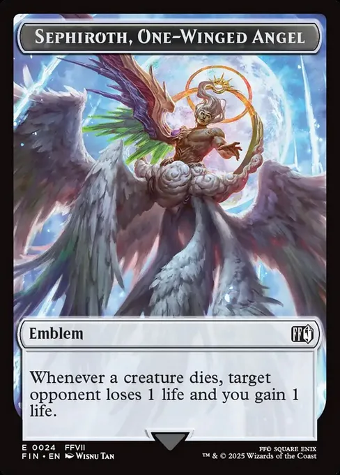 Sephiroth, One-Winged Angel Emblem, Final Fantasy Tokens #24