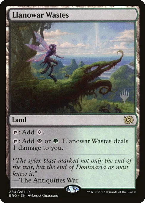Llanowar Wastes, The Brothers' War Promos #264p
