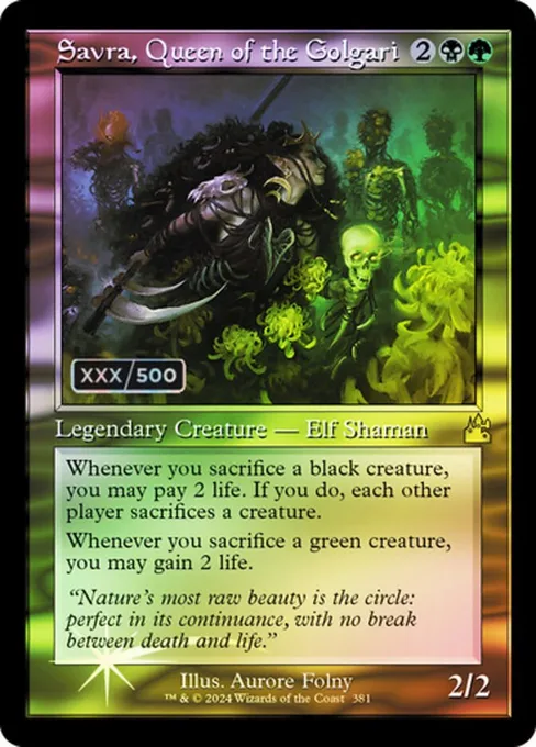 Savra, Queen of the Golgari, Ravnica Remastered #381z