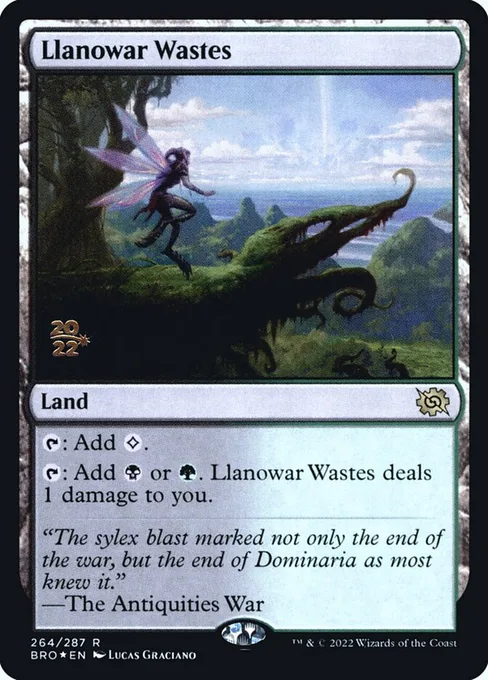 Llanowar Wastes, The Brothers' War Promos #264s