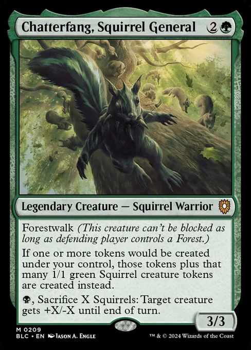 Chatterfang, Squirrel General, Bloomburrow Commander #209