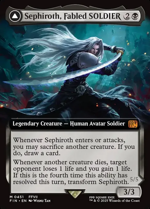 Sephiroth, Fabled SOLDIER // Sephiroth, One-Winged Angel, Final Fantasy #451