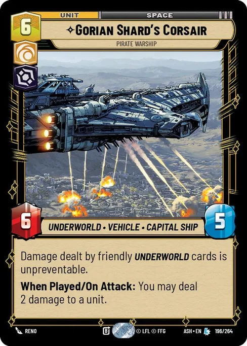 Gorian Shard's Corsair — Pirate Warship, Ashes of the Empire #196