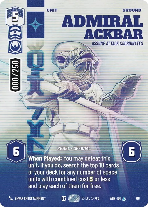 Admiral Ackbar — Assume Attack Coordinates, Ashes of the Empire #916
