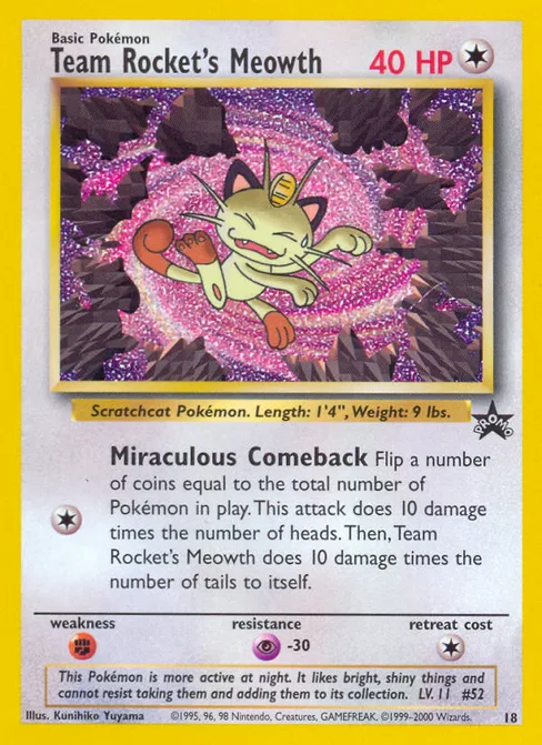Team Rocket's Meowth, Wizards Black Star Promos #18