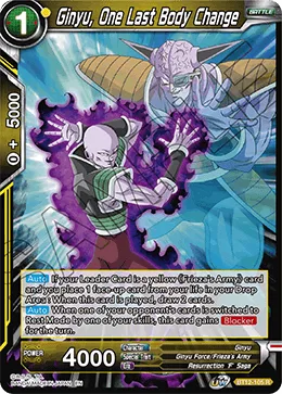 Ginyu, One Last Body Change, Vicious Rejuvenation #BT12-105