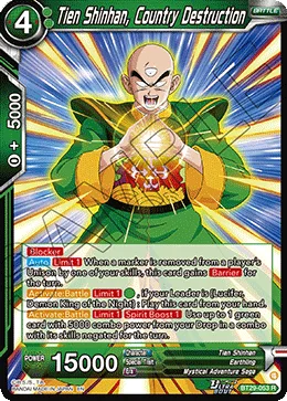 Tien Shinhan, Country Destruction, Fearsome Rivals #BT29-053