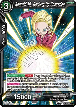 Android 18, Backing Up Comrades, Three Glorious Fighters #BT30-093