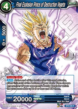 Final Explosion Prince of Destruction Vegeta, Cross Worlds #BT3-036