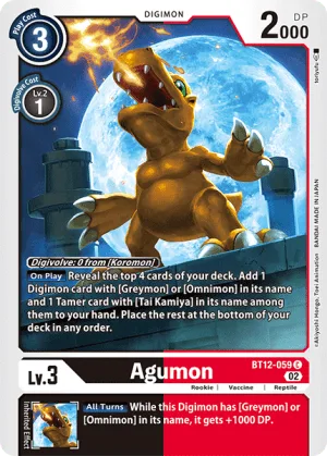 Agumon, BT-12: Booster Across Time #BT12-059