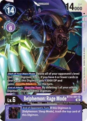 Belphemon: Rage Mode, BT-13: Booster Versus Royal Knights #BT13-091