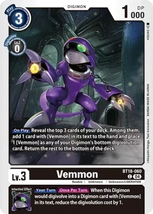 Vemmon, BT-18: Booster Elemental Successor #BT18-060