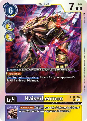 KaiserLeomon, BT-18: Booster Elemental Successor #BT18-077