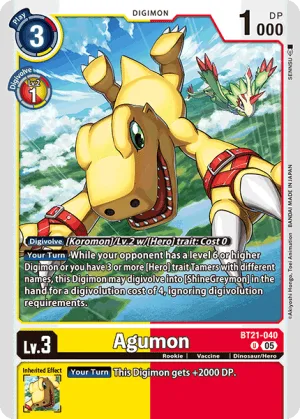 Agumon, BT-21: BOOSTER WORLD CONVERGENCE #BT21-040