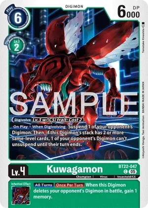 Kuwagamon, BT-22: BOOSTER CYBER EDEN #BT22-047
