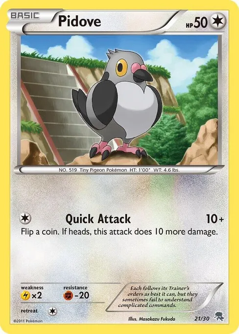 Pidove, BW Trainer Kit: Excadrill & Zoroark #21