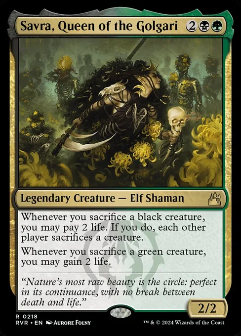 Savra, Queen of the Golgari, Ravnica Remastered #218