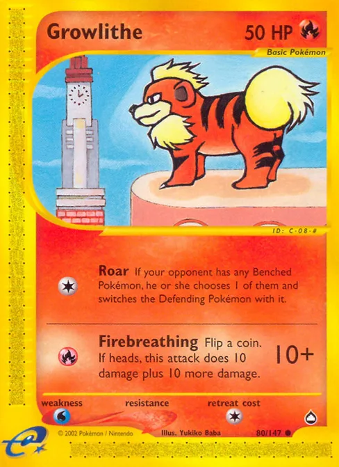 Growlithe, Aquapolis #80