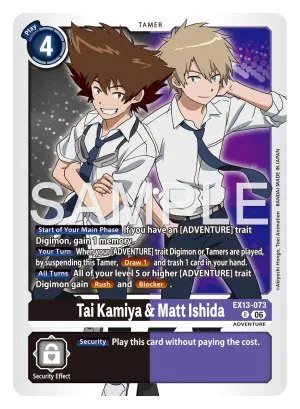 Tai Kamiya & Matt Ishida, EX-13: EXTRA BOOSTER CHIVALROUS XIII #EX13-073