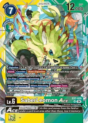 SaberLeomon, EX-07: Extra Booster Digimon Liberator #EX7-029