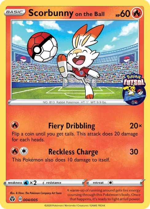 Scorbunny on the Ball, Pokémon Futsal Collection #4