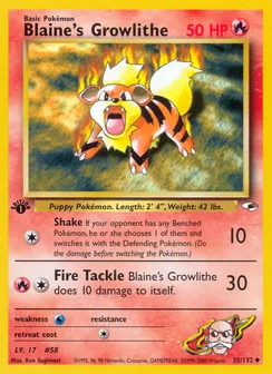 Blaine's Growlithe, Normal