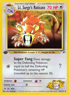 Lt. Surge's Raticate, Normal