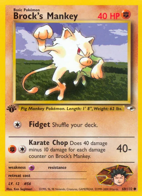 Brock's Mankey, Gym Heroes #68