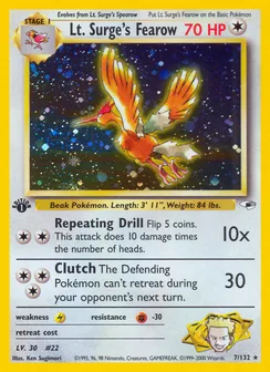 Lt. Surge's Fearow, Holofoil
