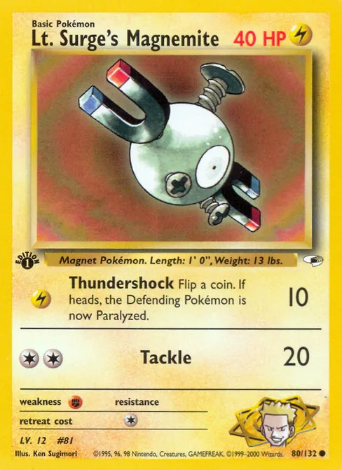 Lt. Surge's Magnemite, Gym Heroes #80