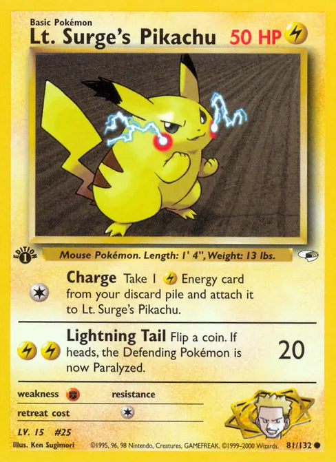 Lt. Surge's Pikachu, Gym Heroes #81
