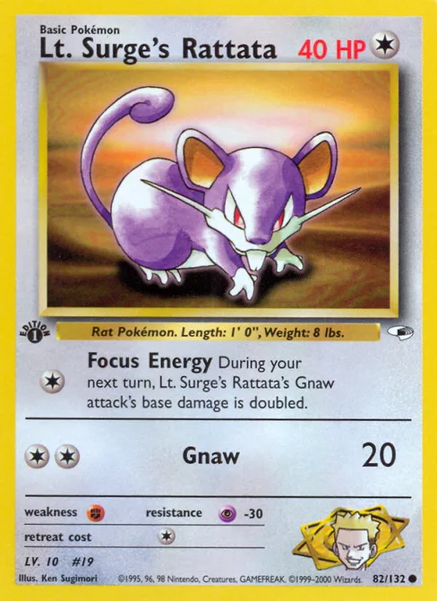 Lt. Surge's Rattata, Gym Heroes #82