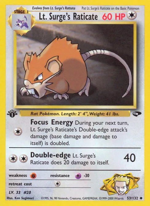 Lt. Surge's Raticate, Gym Challenge #53