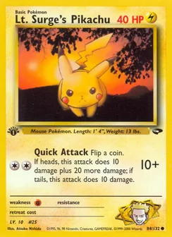Lt. Surge's Pikachu, Normal