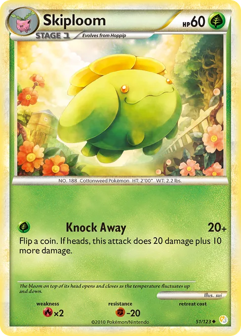 Skiploom, HeartGold & SoulSilver #51