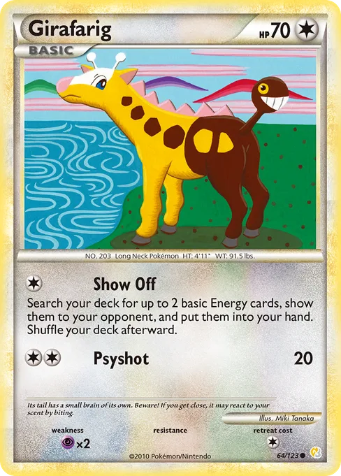 Girafarig, HeartGold & SoulSilver #64