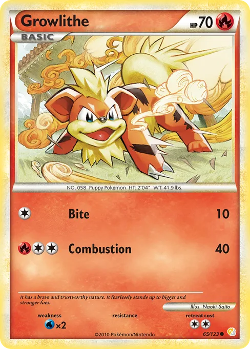 Growlithe, HeartGold & SoulSilver #65