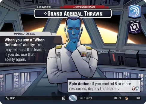 Grand Admiral Thrawn — ...How Unfortunate, Jump to Lightspeed #998