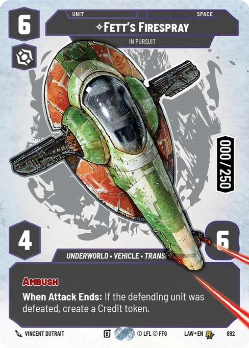 Fett's FIrespray — In Pursuit, A Lawless Time #892