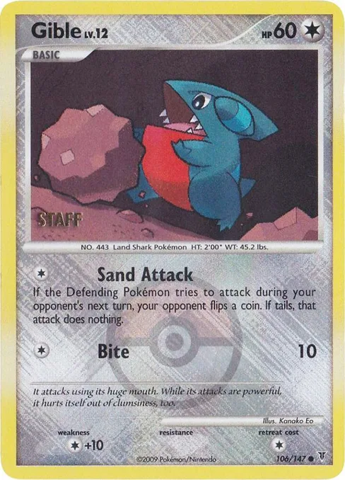 Gible, League & Championship Cards #106