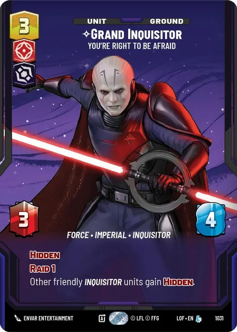 Grand Inquisitor — You're Right to Be Afraid, Legends of the Force #1031