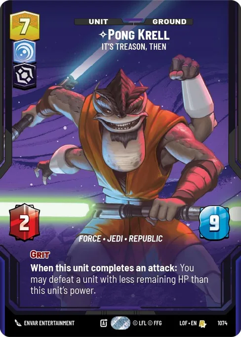 Pong Krell — It's Treason, Then, Legends of the Force #1074