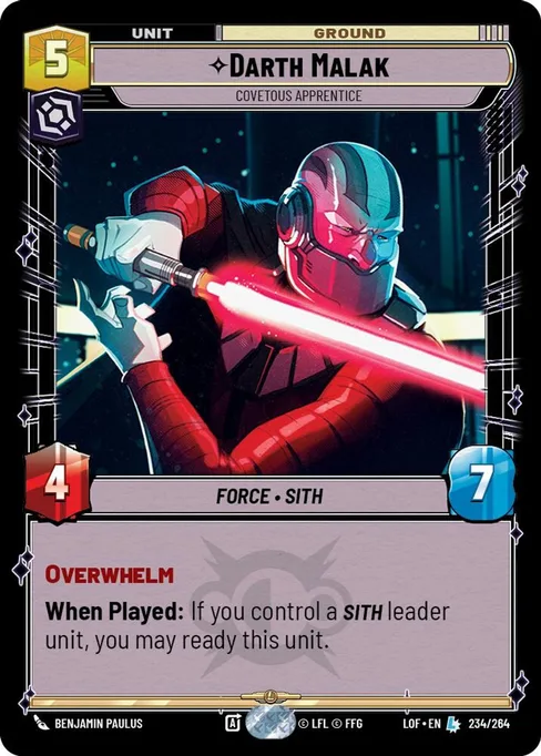 Darth Malak — Covetous Apprentice, Legends of the Force #234