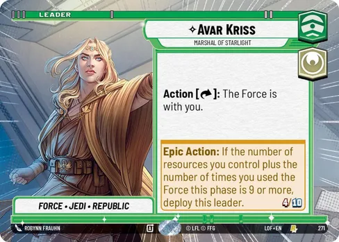 Avar Kriss — Marshal of Starlight, Legends of the Force #271