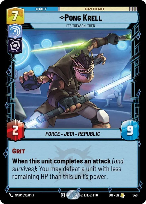 Pong Krell — It's Treason, Then, Legends of the Force #540
