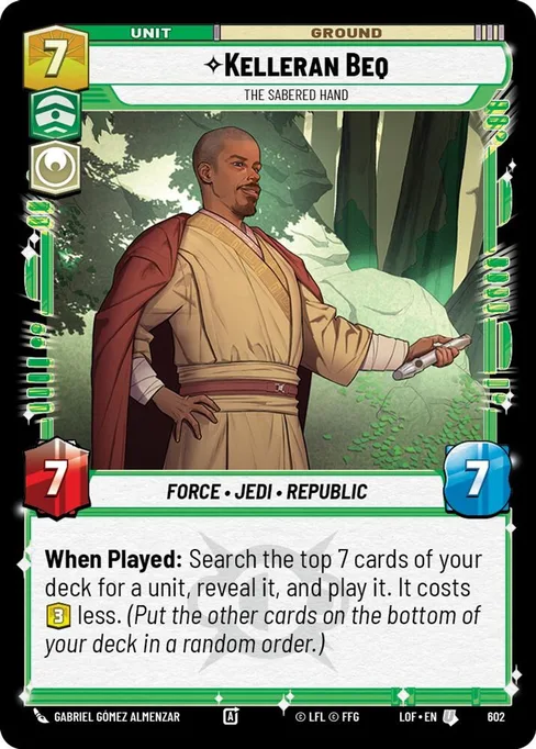 Kelleran Beq — The Sabered Hand, Legends of the Force #602
