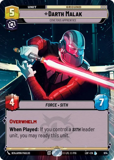 Darth Malak — Covetous Apprentice, Legends of the Force #974