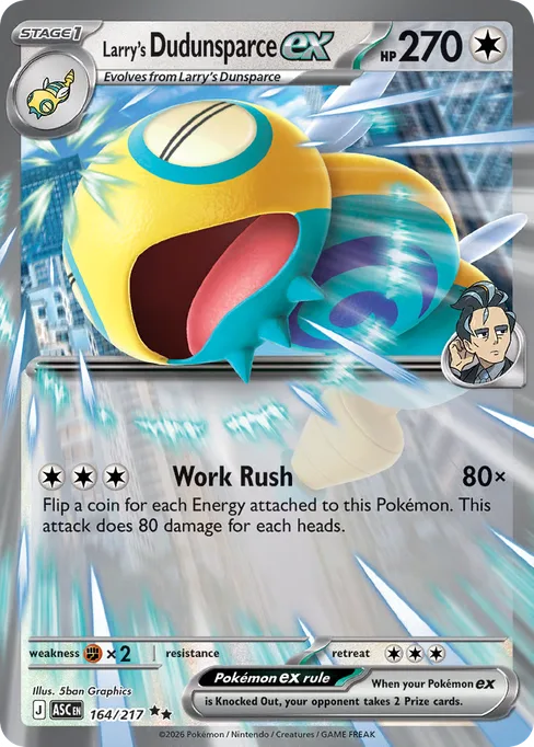 Larry's Dudunsparce ex, Ascended Heroes #164