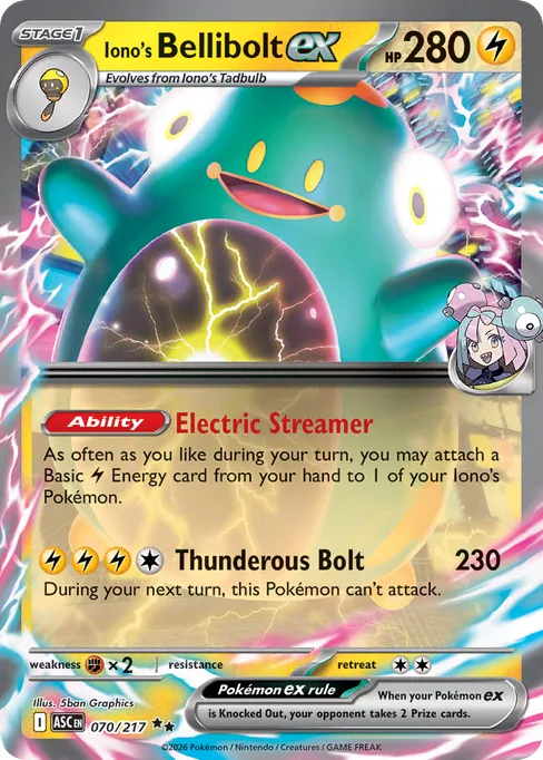 Iono's Bellibolt ex, Ascended Heroes #70