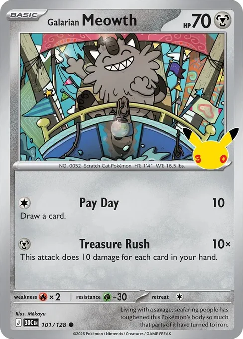 Galarian Meowth, 30th Celebration #101